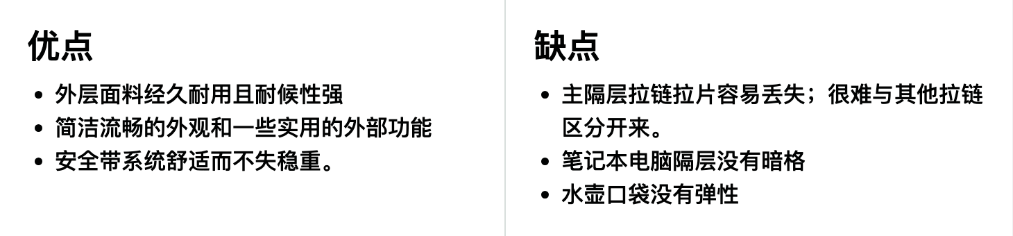 The North Face Kaban 背包优缺点一览