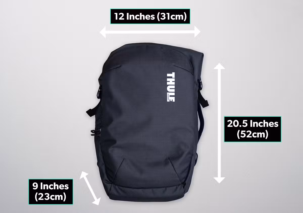 Thule(拓乐) Subterra 34L 尺寸 Thule(拓乐) Subterra 34L 尺寸