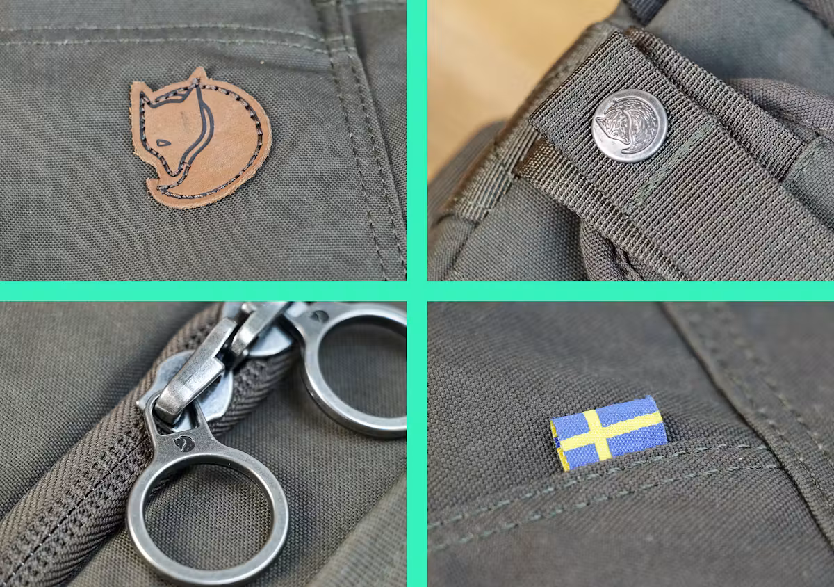 Fjallraven Splitpack 上的品牌标识