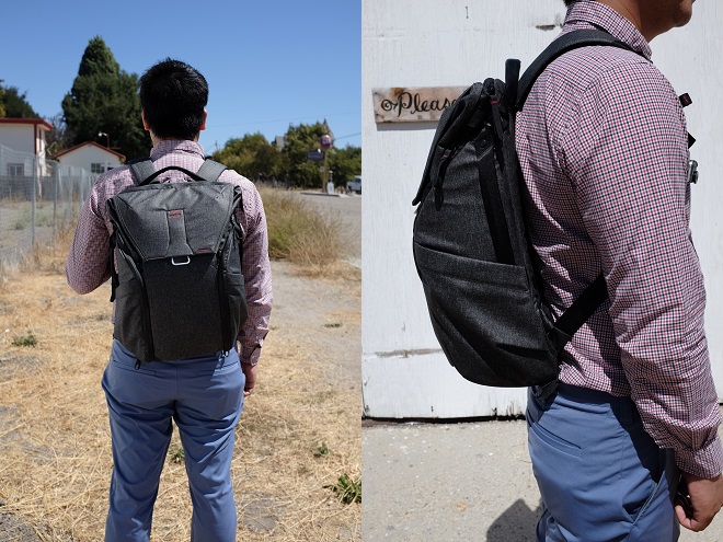 Peak Design Everyday Backpack 20L 日用背包:上身图 Peak Design Everyday Backpack 20L 日用背包:上身图