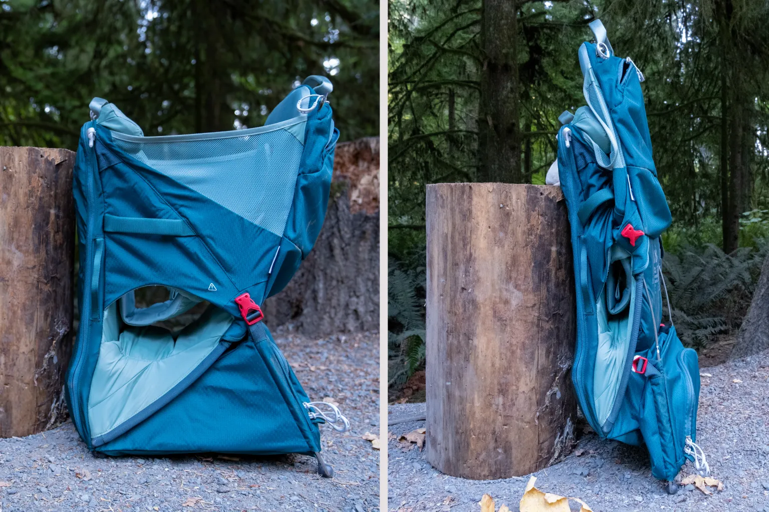Osprey Poco LT 儿童背架背包展开后与折叠后的样子对比 Osprey Poco LT 儿童背架背包展开后与折叠后的样子对比
