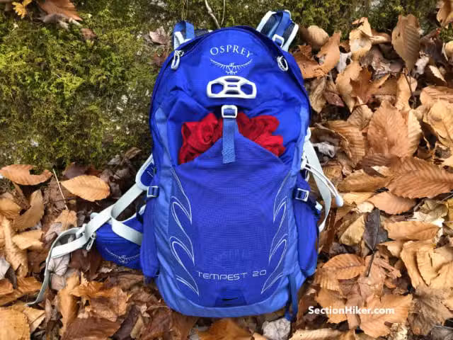 Osprey Tempest 20 女款背包:填充口袋 Osprey Tempest 20 女款背包:填充口袋
